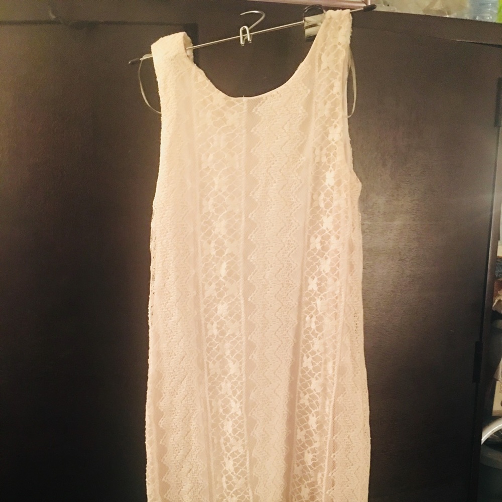 Girls cream lace dress